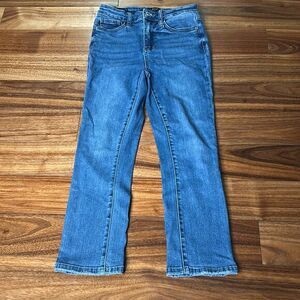 Judy blue high rise straight leg crop jeans light distressed‎ hem size 25